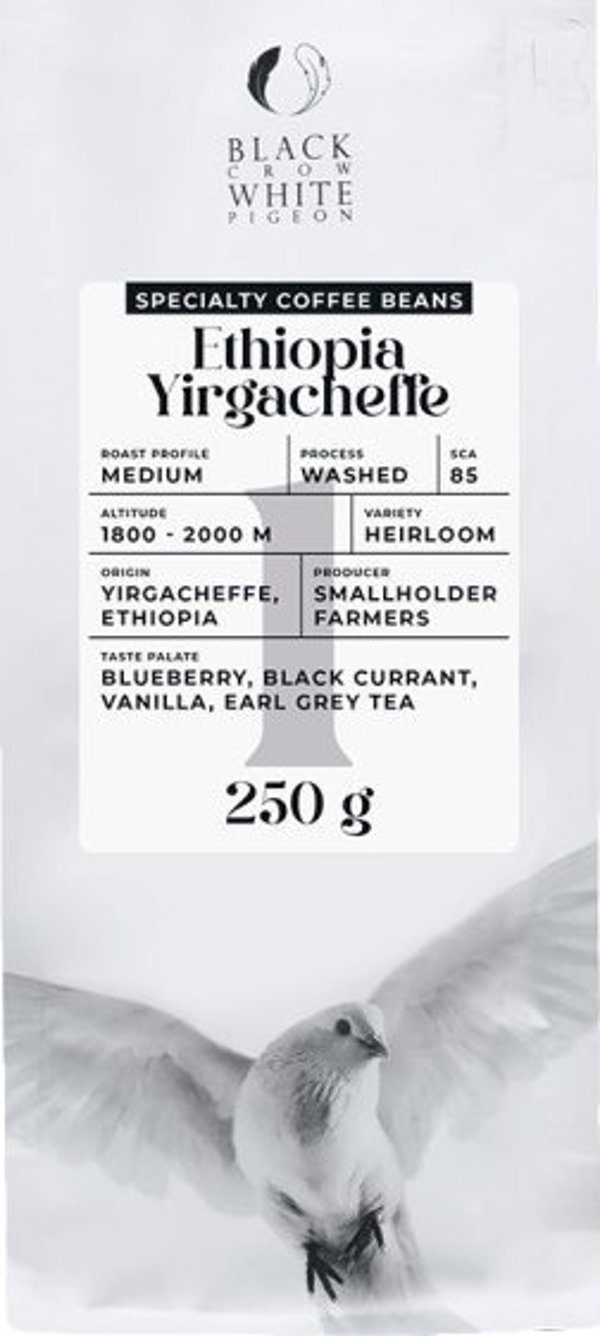 Καφές σε κόκκους Black Crow White Pigeon Ethiopia Yirgacheffe 250 g