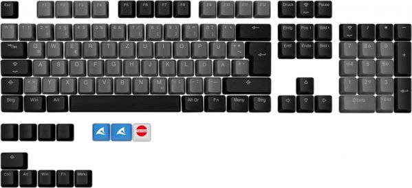 Keychron Sharkoon SKILLER SAC20, keycap (μαύρο, 115 κομμάτια, διάταξη ISO (DE))