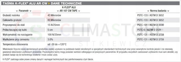 K-flex Ενισχυμένη ταινία K-FLEX® ALU AR CW - 25 µm x 75 mm x 50 m 850NR020008