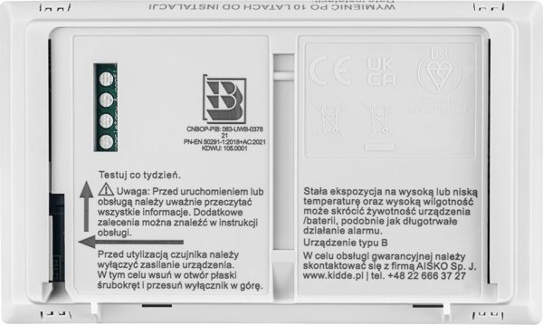 Kidde Ανιχνευτής Μονοξειδίου του Άνθρακα K10LLCO, 10ετής Διάρκεια Ζωής με Ενσωματωμένη Μπαταρία