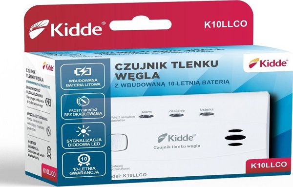 Kidde Ανιχνευτής Μονοξειδίου του Άνθρακα K10LLCO, 10ετής Διάρκεια Ζωής με Ενσωματωμένη Μπαταρία