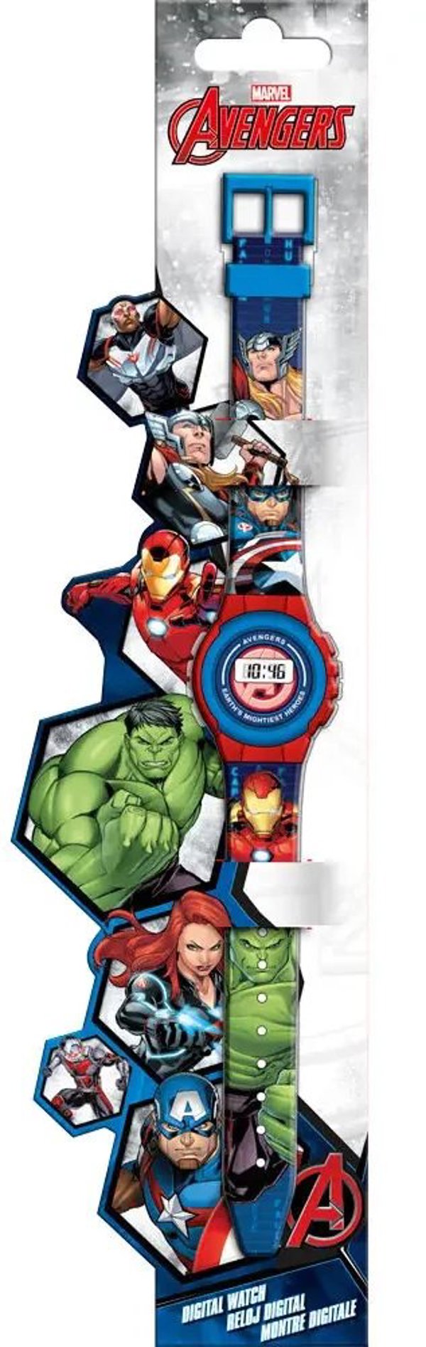 Kids Euroswan Zegarek cyfrowy KE02 ECO ( bez plastikowego opakowania) Avengers AVG4818 Kids Euroswan