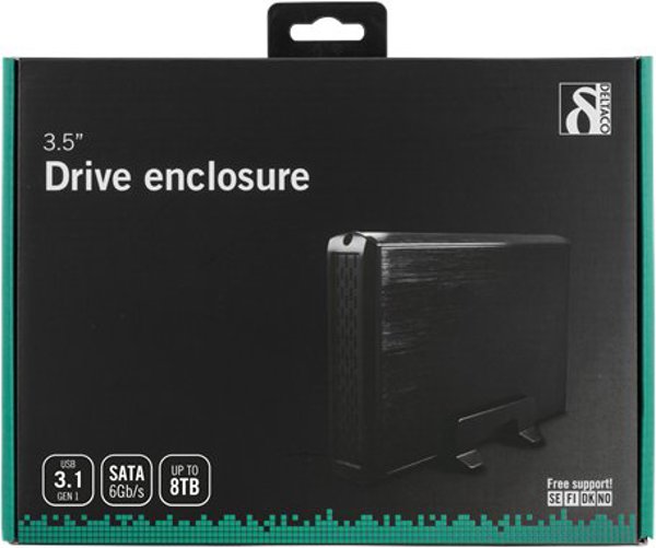 Θήκη Deltaco HDD DELTACO SATA 3.5" USB 3.0, μαύρη / MAP-GD33U3