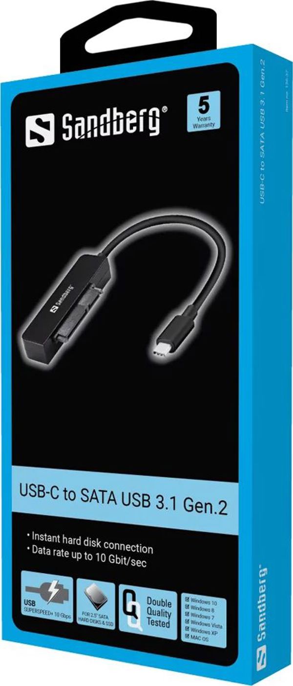Sandberg 2,5" SATA bay - USB-C 3.2 Gen 2 (136-37) 10226644 5705730136375