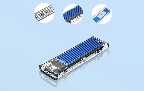 Θήκη Orico για δίσκο SDD M.2 Orico, NVME, USB-C 3.1 Gen.2, 10Gbps (μπλε)