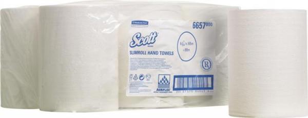 Kimberly-Clark Scott Slimroll Χαρτοπετσέτες σε Ρολό, Λευκές, 6 Ρολά, 165m