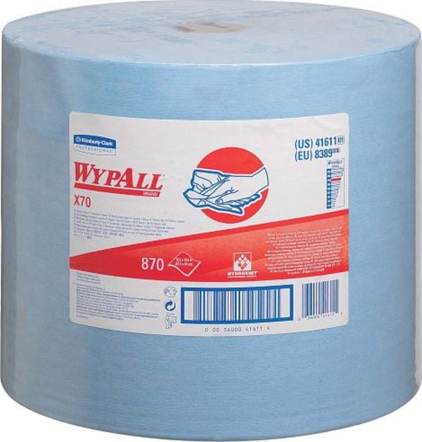 Kimberly-Clark Wypall X70 Πανί Καθαρισμού σε Μεγάλο Ρολό, Μπλε, 870 Φύλλα