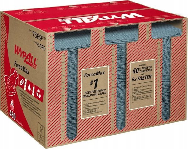 Kimberly-Clark Kimberly-Clark Wypall Forcemax - Πανί καθαρισμού σε κομμάτια, πτυσσόμενο, γκρι - 480 κομμάτια