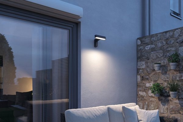 Φωτιστικό Τοίχου Paulmann ITO οριζόντιο IP44 7W 3000K αισθητήρας PIR+ λυκόφως χρώμα ανθρακί