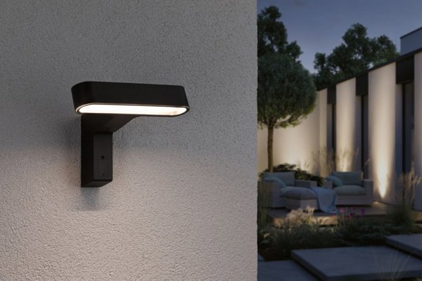 Φωτιστικό Τοίχου Paulmann ITO οριζόντιο IP44 7W 3000K αισθητήρας PIR+ λυκόφως χρώμα ανθρακί