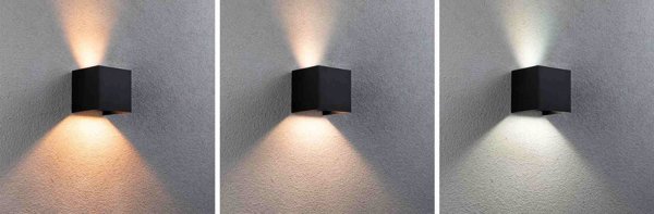 Φωτιστικό τοίχου Paulmann CYBO LED SH Zigbee RGBW+ 2x2.5W 2000K-6500K 2x150lm IP44 100x100mm 230V ανθρακί / αλουμίνιο