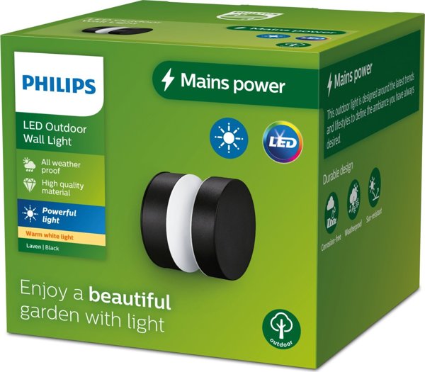 Απλίκα Signify Philips Outdoor Laven Wand 6W 27K μαύρο