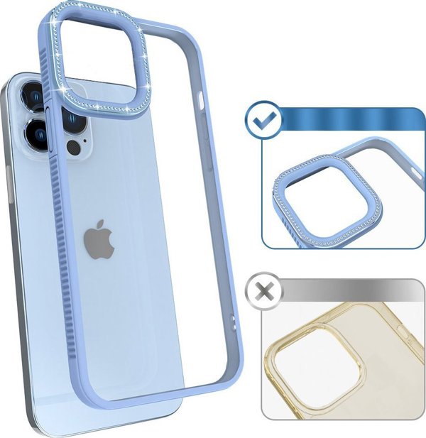 Θήκη Kingxbar Sparkle Series για iPhone 13 Pro Max με κρύσταλλα, μπλε πίσω κάλυμμα