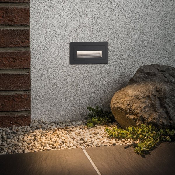 Paulmann Φωτιστικό Τοίχου Εξωτερικού Χώρου OWS Long LED 4W 3000K IP44 Αλουμίνιο Μαύρο 103x62mm