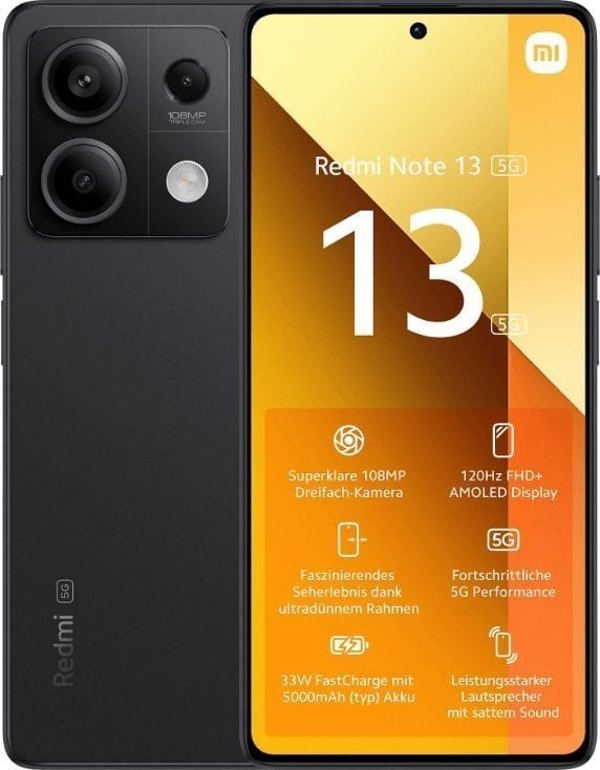 Έξυπνο τηλέφωνο Xiaomi Redmi Note 13 5G 6/128GB Μαύρο (51351)