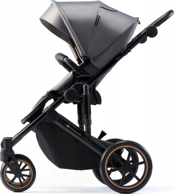 Παιδικό καρότσι KINDERKRAFT 3σε1 PRIME 2 3IN1 MINK PRO SHADOW GREY, KSPRIM02GRY300I