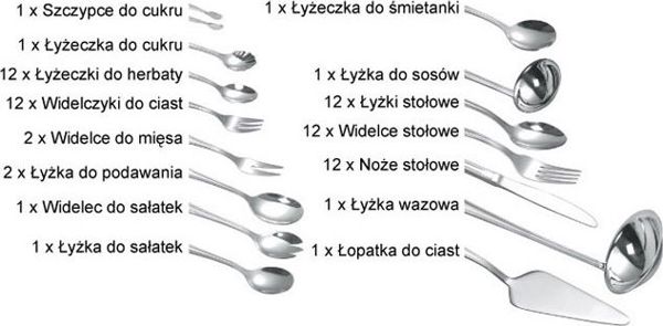 Μαχαιροπίρουνα KingHoff 72 τεμ. γυαλιστερά KH-3519
