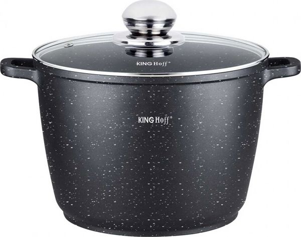 KingHoff Χυτή Κατσαρόλα Μαρμάρινη με Καπάκι 24cm 6.2L KH-1598