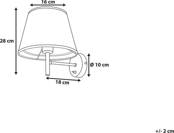 Επιτοίχιο φωτιστικό Beliani COLUMBIA σε γκρι χρώμα 7983930 4251682201742