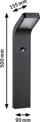 Φωτιστικό τοίχου Paulmann KULMA LED φωτιστικό κήπου 7,5W 520lm 500mm 3000K αισθητήρας κίνησης ανθεκτικό στο θαλασσινό νερό IP44 230V ανθρακί αλουμίνιο 14085868 4000870947470
