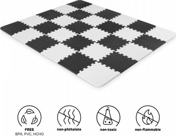 KinderKraft Luno Foam Puzzle Mat μαύρο 6476961 5902533913596