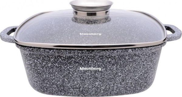 Klausberg Τετράγωνη Κατσαρόλα KB-7532 από Χυτό Αλουμίνιο με Μαρμάρινη Επίστρωση, 28cm, 6.5L