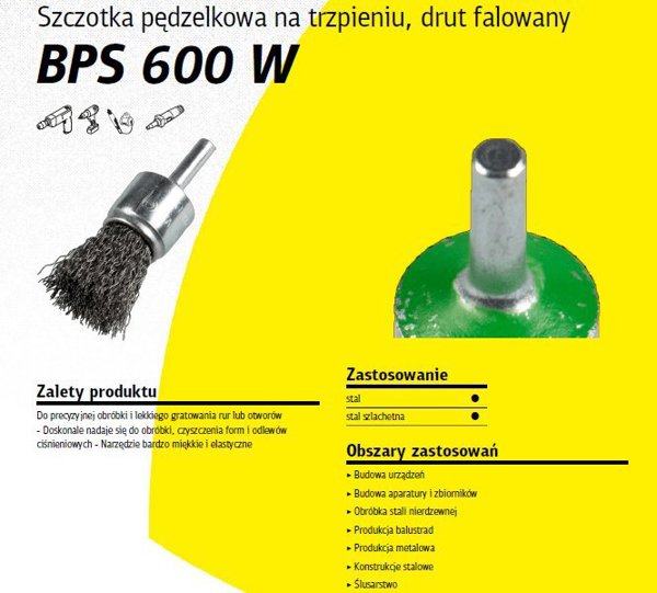 Klingspor BPS600W Βούρτσα Πινέλου 30mm, Κυματιστό Σύρμα, Μήκος 75mm, για Λείανση και Καθαρισμό