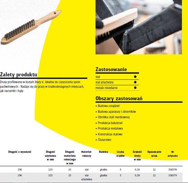 Klingspor Βούρτσα για Συγκολλήσεις Γωνιών, Ανοξείδωτο Σύρμα, 1 Τεμάχιο
