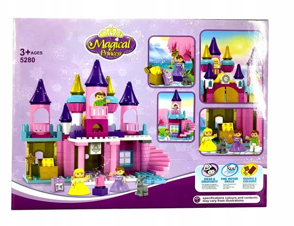Klocki konstrukcyjne magiczny zamek ksiÄÅ¼niczek 113 elementÃ³w