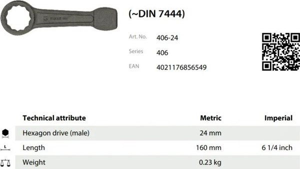 Κρουστικό κλειδί Kukko Impact wrench KUKKO 24 mm