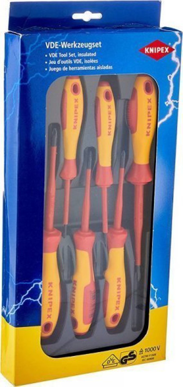Knipex Σετ Κατσαβιδιών VDE 6 Τεμαχίων, Μονωμένα Ηλεκτρολογικά Κατσαβίδια (00 20 12 V03)