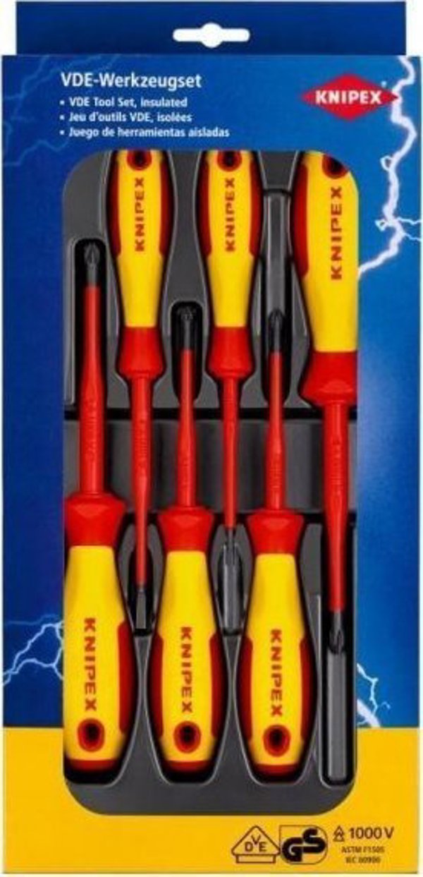 Knipex Σετ Μονωμένων Κατσαβιδιών VDE, 6 Τεμάχια, 00 20 12 V01