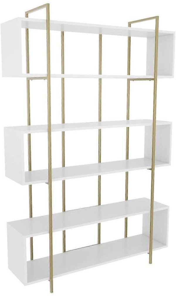 Knygų lentyna Kalune Design Bruti 875ZNA4510, auksinė/balta