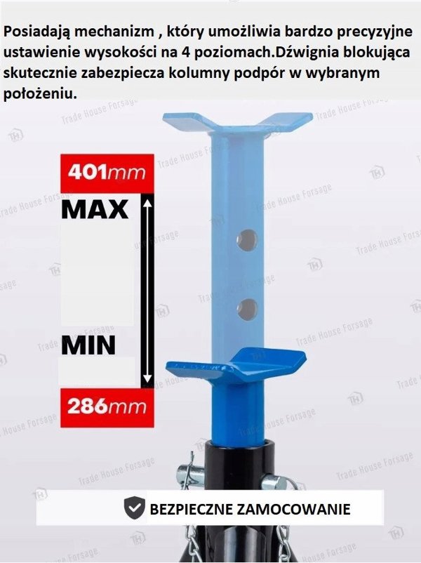 Forsage Πτυσσόμενες Βάσεις Στήριξης Αυτοκινήτου 3t, Σετ 2 Τεμαχίων