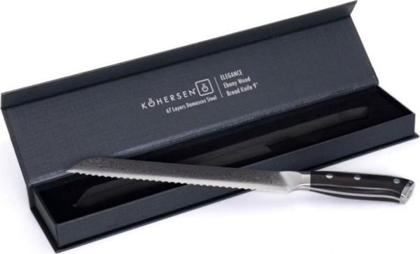 Kohersen Μαχαίρι ψωμιού Kohersen Elegance Ebony Wood 22,9cm