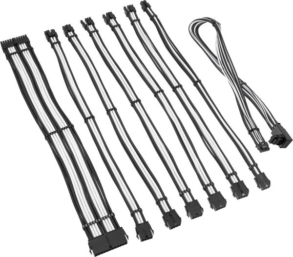 Kolink Kolink Core Pro Braided Cable Extension Kit 12V-2x6 Type 1 - Jet Black/Brilliant White