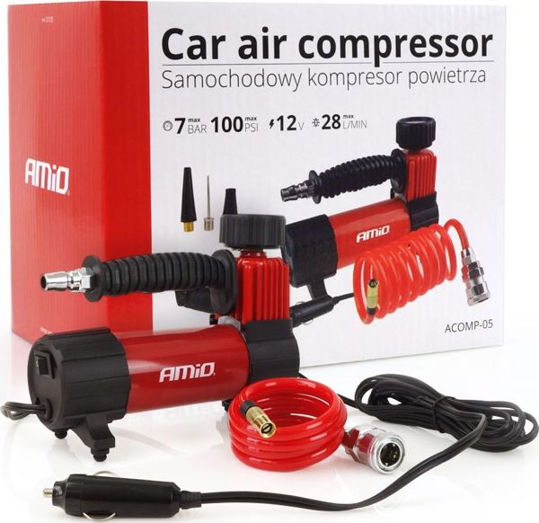 Φορητός αεροσυμπιεστής αυτοκινήτου AMiO Acomp-05 12 V