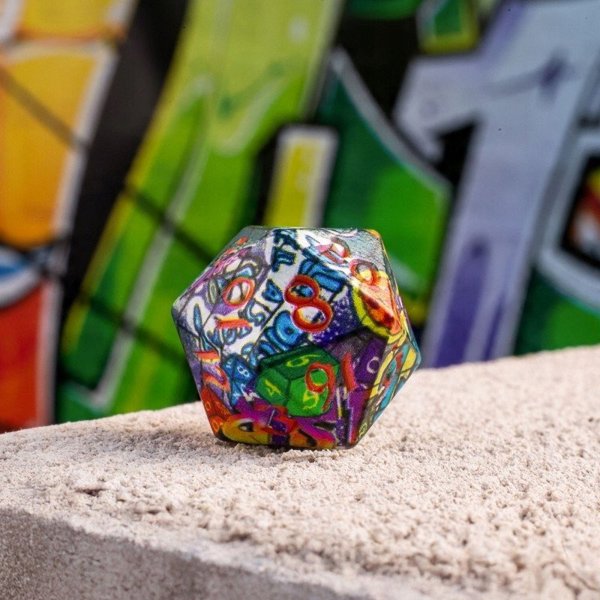 Q-Workshop Σετ Ζαριών Full Art Graffiti Πολυεδρικά Ζάρια για Επιτραπέζια Παιχνίδια RPG
