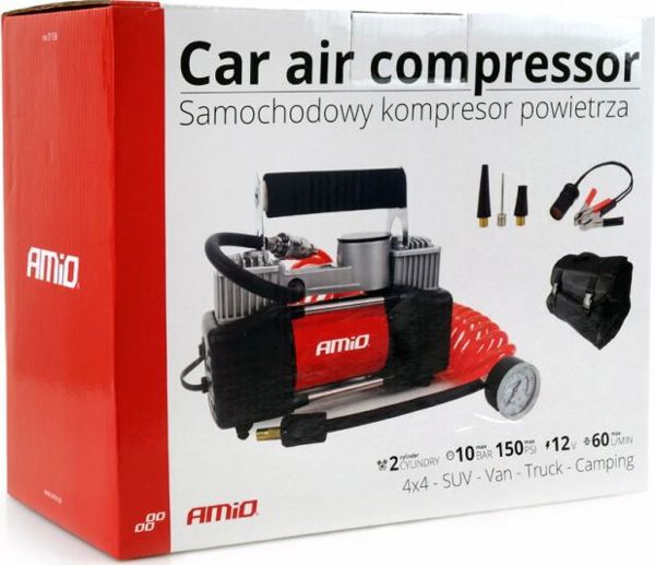 Φορητός αεροσυμπιεστής αυτοκινήτου AMiO Acomp-4 12 V