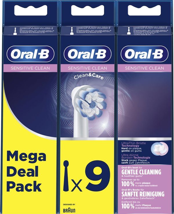 Κεφαλή Procter & Gamble Oral-B Sensitive Clean 80339524 Ηλεκτρική Οδοντόβουρτσα 9 τεμάχια Λευκό (4210201325239)