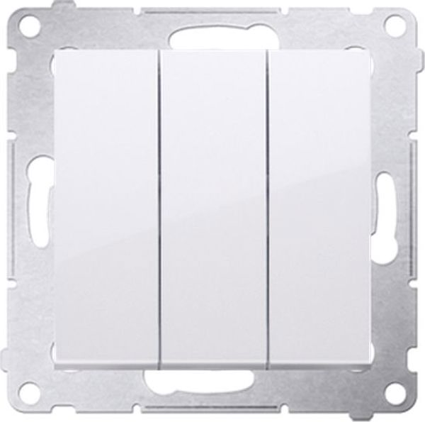 Kontakt-Simon 54 Premium Τριπλό Μπουτόν Χωνευτό 10AX 250V Λευκό DP31.01/11