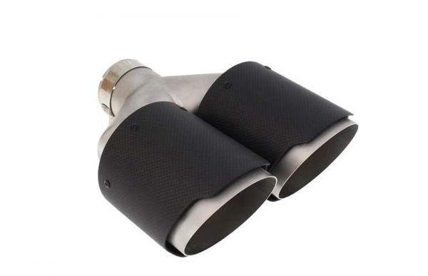 MTuning Άκρο Εξάτμισης Carbon Mat, Διπλή Απόληξη 114mm, Είσοδος 76mm
