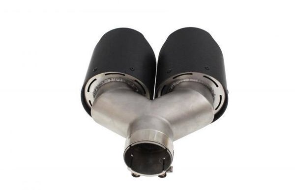MTuning Άκρο Εξάτμισης Carbon Mat, Διπλή Απόληξη 114mm, Είσοδος 76mm