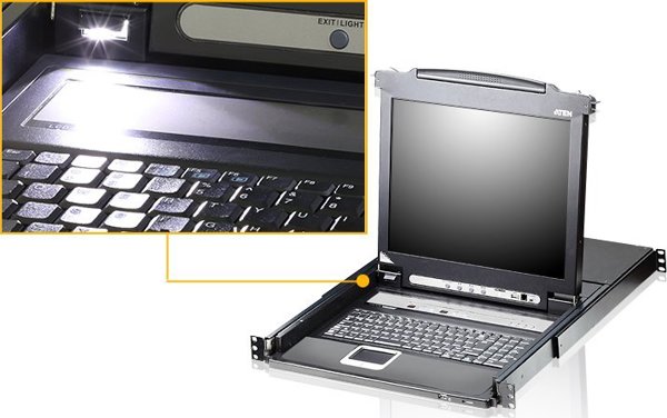 Κονσόλα KVM Aten ATEN KVM 16 port LCD 19'' + πληκτρολόγιο + επιφάνεια αφής USB-PS/2 - CL5716N-ATA-AG