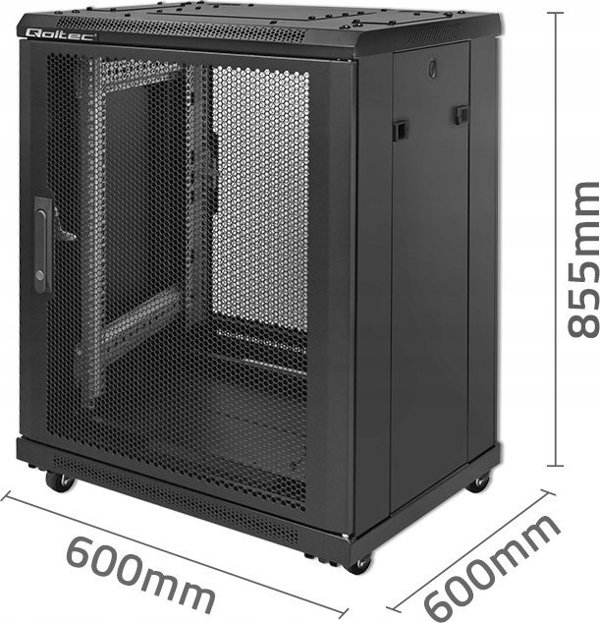 Konica Minolta Qoltec RACK ντουλάπι 19" | 15U | 600 x 600 x 855 | διάτρητη πόρτα | χαλύβδινο περίβλημα 13207179 5901878545196