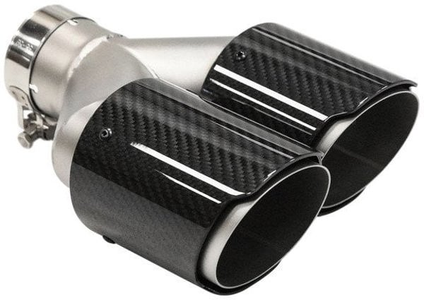 MTuning Άκρο Εξατμιστήρα 101mm x 2, Είσοδος 63mm, Δεξιά, Carbon Gloss