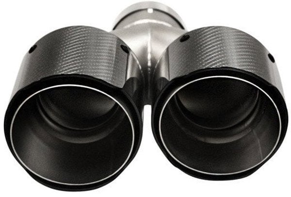 MTuning Άκρο Εξατμιστήρα 101mm x 2, Είσοδος 63mm, Δεξιά, Carbon Gloss