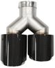 MTuning Άκρο Εξατμιστήρα 101mm x 2, Είσοδος 63mm, Δεξιά, Carbon Gloss