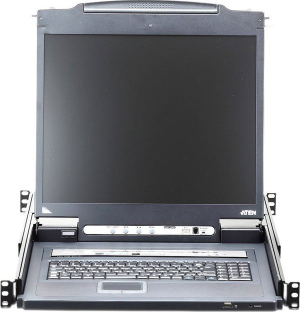 Konsola KVM Aten ATEN KVM 16 port LCD LED 19'' + keyboard + touchpad USB-PS/2, IP Admin - CL5716IN-ATA-AG