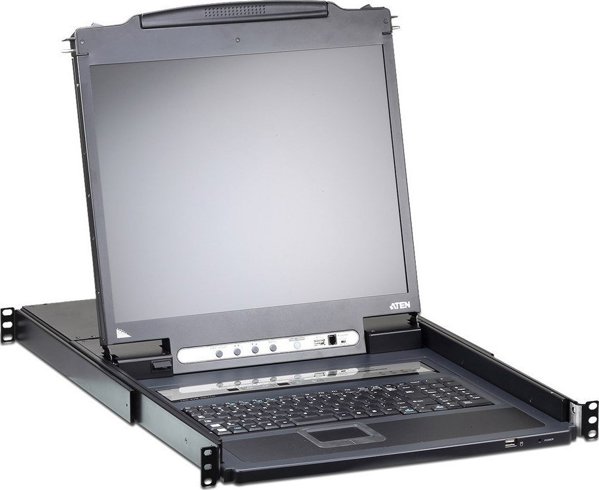 Konsola KVM Aten ATEN KVM 16 port LCD LED 19'' + keyboard + touchpad USB-PS/2, IP Admin - CL5716IN-ATA-AG